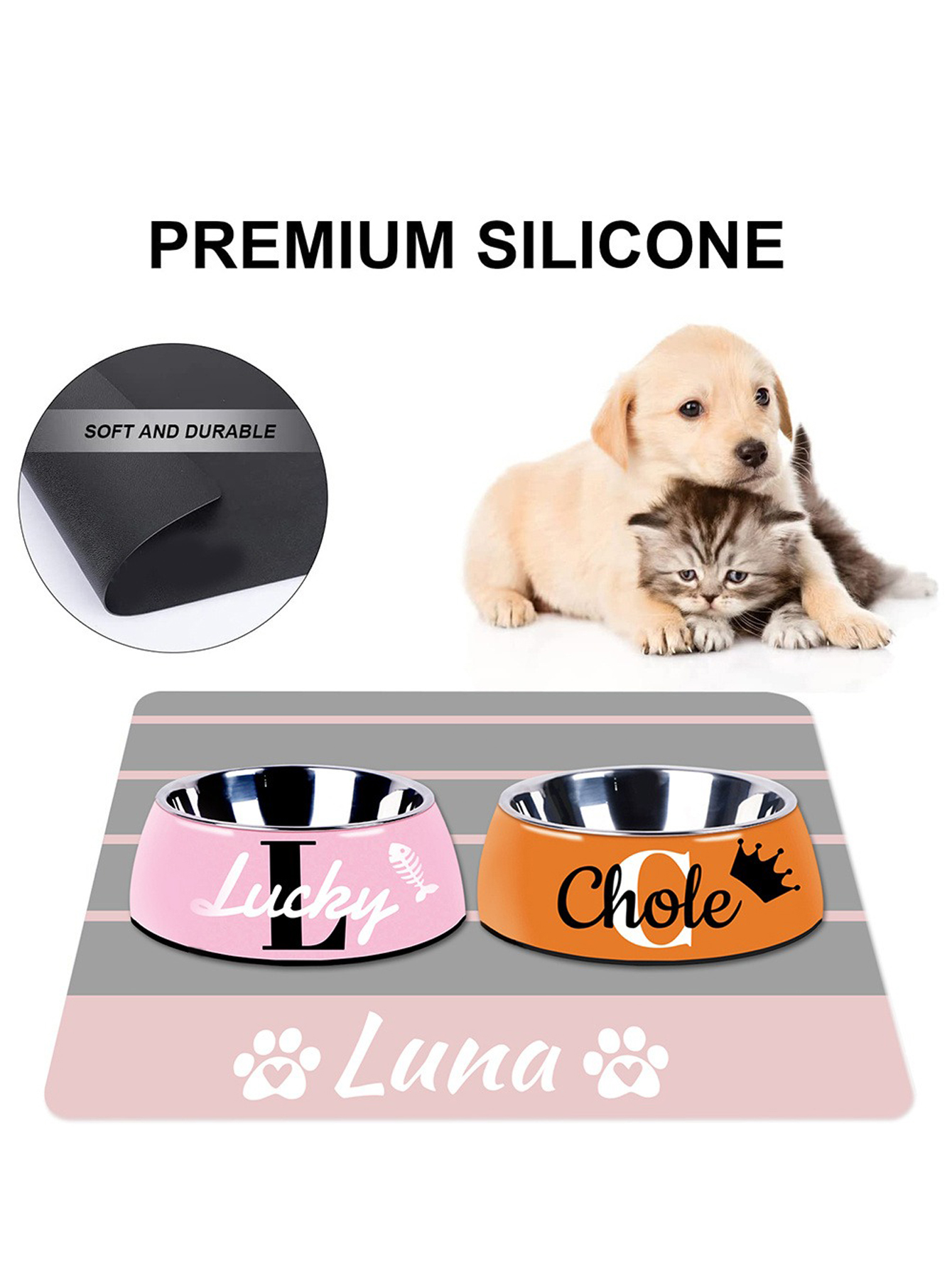 Custom Waterproof Pet Food Mat